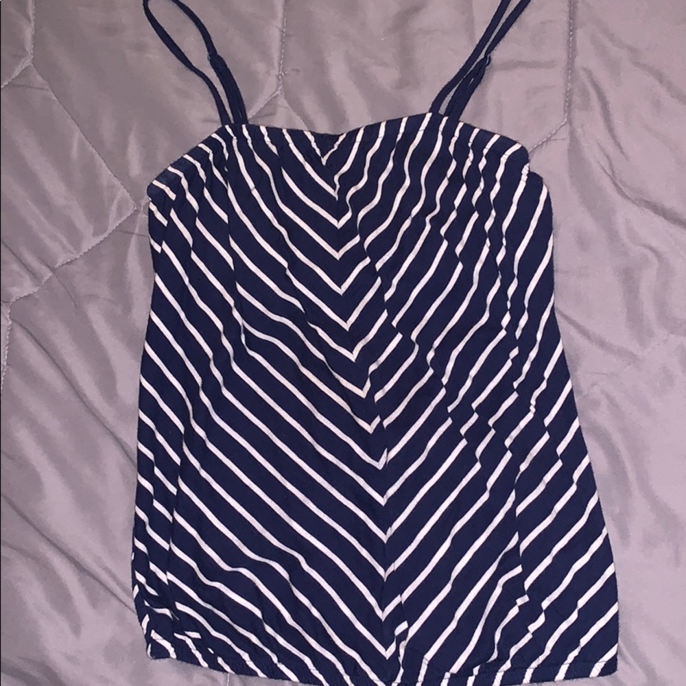 Blue and white stripe tank